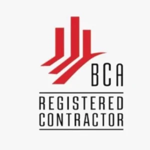 BCA Registered Contractor badge — registered with the Building and Construction Authority of Singapore.