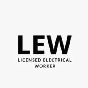 LEW — Licensed Electrical Worker badge, Singapore.